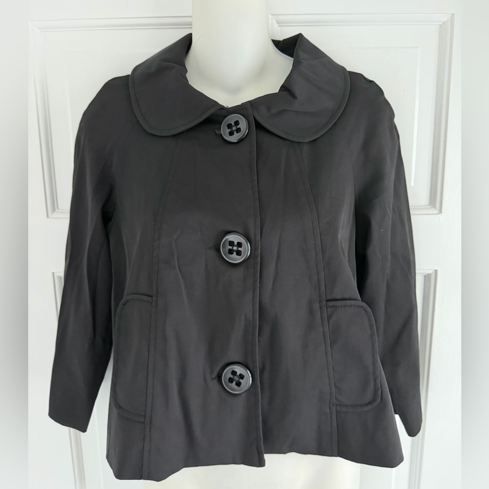 NWT, $240, VERTIGO PARIS, Cropped Black-Sky Blue Jacket - XS